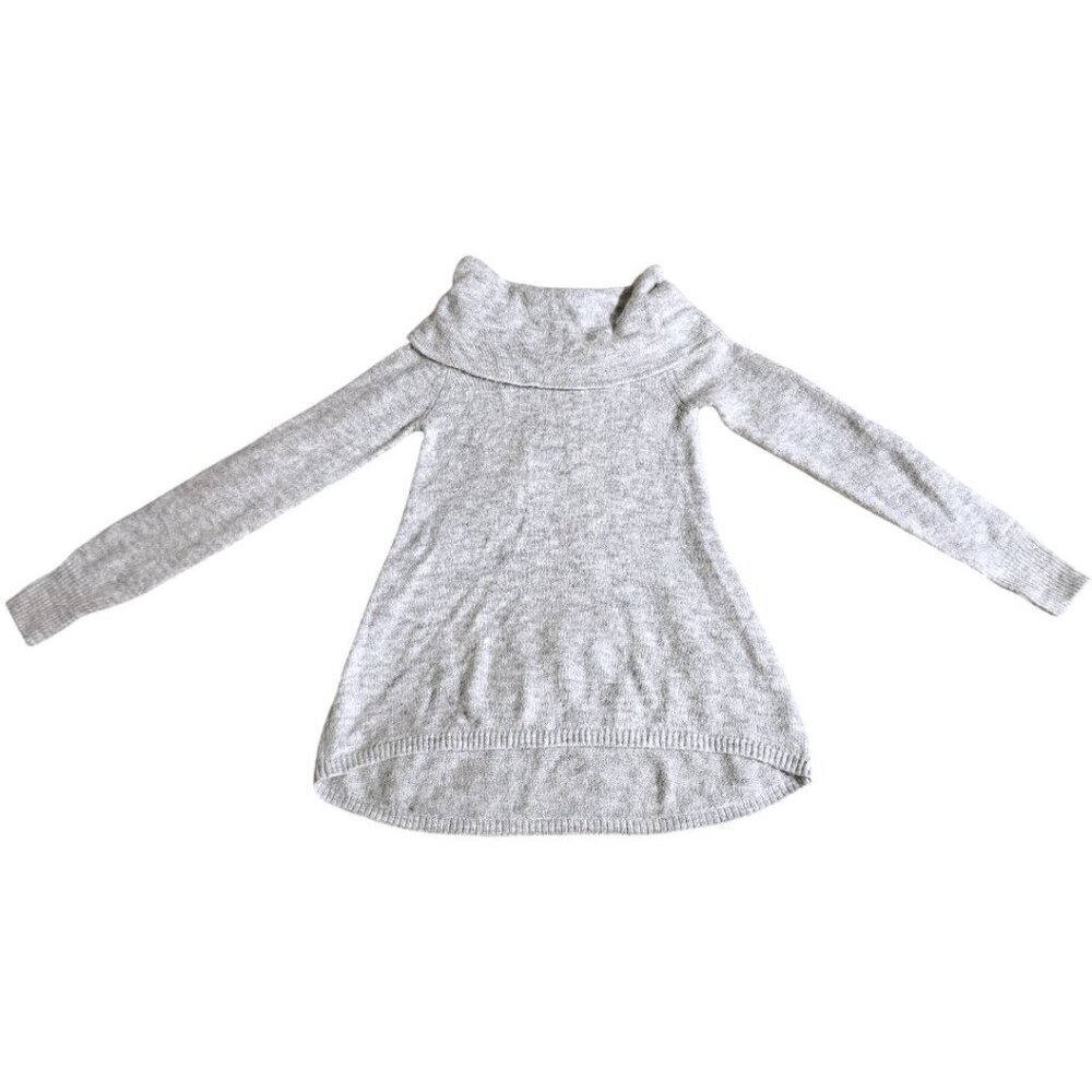 WMN Grey Cowl Neck Sweater Tunic SM Oversized Airy Coastal Grandma